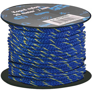 Šňůra ke stanu Bo-Camp Nylon Guy Rope 20m 3mm Barva: modrá/žlutá