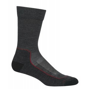 Pánské ponožky Icebreaker Mens Hike+ Light Crew (2020) Velikost ponožek: 44,5 - 46,5 / Barva: šedá/červená