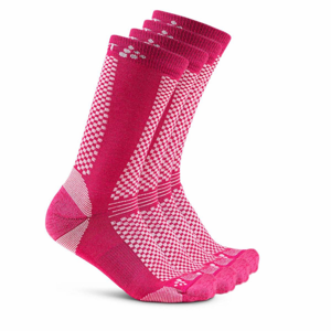 Ponožky Craft Warm 2-pack Velikost ponožek: 34-36 / Barva: červená