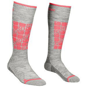Dámské ponožky Ortovox W's Ski Compression Socks Velikost ponožek: 42-44 / Barva: šedá/růžová