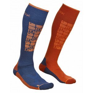 Pánské ponožky Ortovox Ski Compression Socks Velikost ponožek: 39-41 / Barva: modrá/oranžová