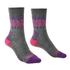 Dámské ponožky Bridgedale Hike LW MP Boot Velikost ponožek: 44-47 / Barva: šedá/růžová