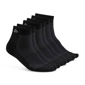 Ponožky Craft Mid 3-Pack Velikost ponožek: 34-36 / Barva: černá