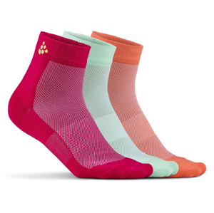 Ponožky Craft Mid 3-Pack Velikost ponožek: 34-36 / Barva: růžová
