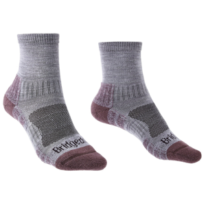 Dámské ponožky Bridgedale Hike LW MP 3/4 Crew Women's Velikost ponožek: 35-37 / Barva: šedá/růžová