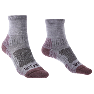 Dámské ponožky Bridgedale Hike LW MP 3/4 Crew Women's Velikost ponožek: 38-40 / Barva: šedá/růžová