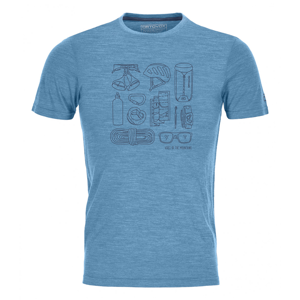 Pánské funkční triko Ortovox 120 Cool Tec Puzzle T-Shirt Velikost: XXL / Barva: modrá