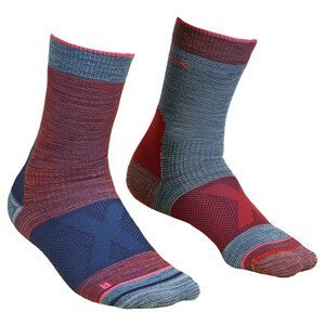 Dámské ponožky Ortovox W's Alpinist Mid Socks Velikost ponožek: 42-44 / Barva: červená/modrá