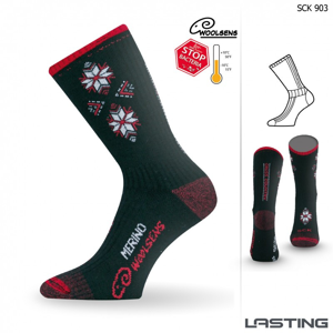 Ponožky Lasting SCK Velikost ponožek: 34-37 / Barva: černá/šedá