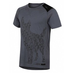 Pánské funkční triko Husky Merino 100 kr rukáv Dog Velikost: XL / Barva: šedá
