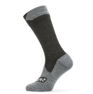 Nepromokavé ponožky SealSkinz WP All Weather Mid Length Velikost ponožek: 36-38 / Barva: černá/šedá