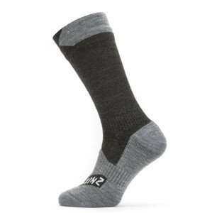 Nepromokavé ponožky SealSkinz WP All Weather Mid Length Velikost ponožek: 39-42 / Barva: černá/šedá