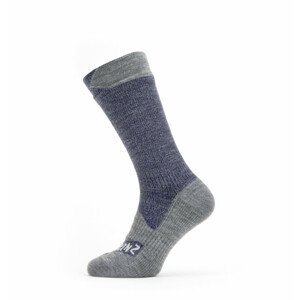 Nepromokavé ponožky SealSkinz WP All Weather Mid Length Velikost ponožek: 39-42 / Barva: modrá/šedá