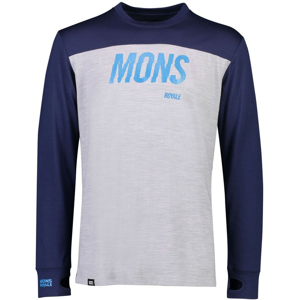 Mons Royale Pánské funkční triko Mons Royal Yotei Tech LS Velikost: M / Barva: šedá/modrá
