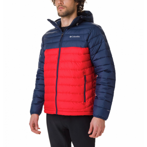 Pánská bunda Columbia Powder Lite Hooded Jacket Velikost: XL / Barva: červená/modrá