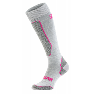 Lyžařské ponožky Relax Alpine Velikost ponožek: 35-38 / Barva: šedá/růžová