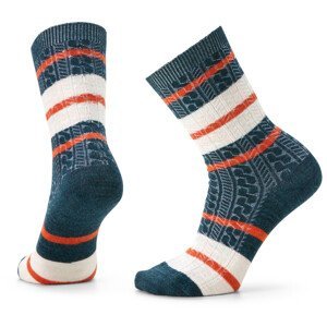 Dámské ponožky Smartwool W Everyday Striped Cable Crew - Recycled Velikost ponožek: 42-45 / Barva: modrá/bíla