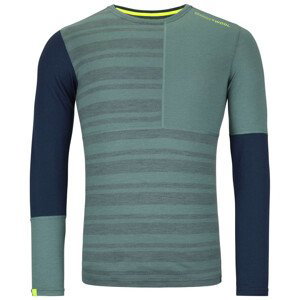 Pánské funkční triko Ortovox 185 Rock'N'Wool Long Sleeve M Velikost: XL / Barva: šedá/modrá