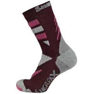 Ponožky Sherpax Kungur VL Velikost ponožek: 35-38 / Barva: černá/růžová