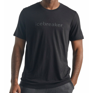 Pánské triko Icebreaker SS Crewe Icebreaker Wordmark Velikost: M / Barva: černá