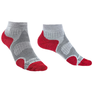 Dámské ponožky Bridgedale Trailsport LW MC Ankle Women´s Velikost ponožek: S / Barva: šedá/růžová