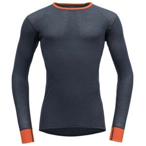 Pánské triko Devold Wool Mesh Man Shirt Velikost: XL / Barva: modrá/oranžová