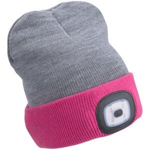 Čepice s čelovkou Extol Light Barva: šedá/růžová