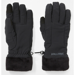 Dámské rukavice Marmot Wm's Fuzzy Wuzzy Glove (DWR) Velikost rukavic: M / Barva: černá