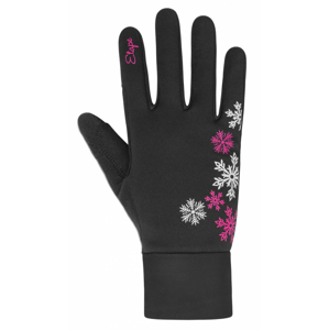 Dětské rukavice Etape Puzzle WS Velikost rukavic: 11-12 / Barva: černá/růžová
