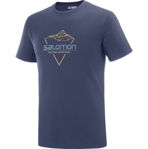 Pánské triko Salomon Blend Logo Tee Velikost: XXL / Barva: tmavě modrá