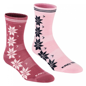 Ponožky Kari Traa Vinst Wool Sock 2PK Velikost ponožek: 39-41 / Barva: růžová