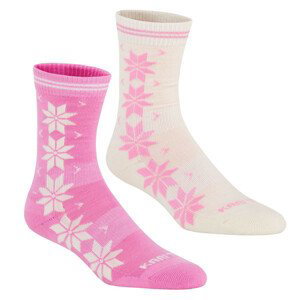 Dámské ponožky Kari Traa Vinst Wool Sock 2PK Velikost ponožek: 36-38 / Barva: bílá/růžová