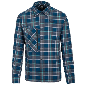 Pánská košile Salewa Fanes Flannel 4 Pl M L/S Shirt Velikost: XXL / Barva: modrá/bílá