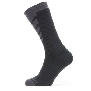 Ponožky SealSkinz Waterproof Warm Weather Mid Length Velikost ponožek: 43-46 / Barva: šedá/černá