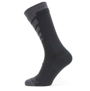 Nepromokavé ponožky SealSkinz Waterproof Warm Weather Mid Length Velikost ponožek: 36-38 / Barva: šedá/černá