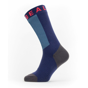 Nepromokavé ponožky SealSkinz Waterproof Warm Weather Mid Length with Hydrostop Velikost ponožek: 39-42 / Barva: modrá/červená