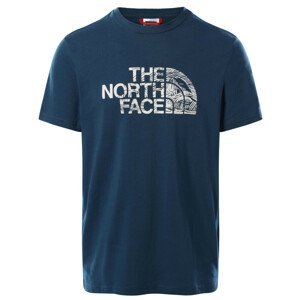 Pánské triko The North Face Woodcut Dome Tee-Eu Velikost: L / Barva: modrá