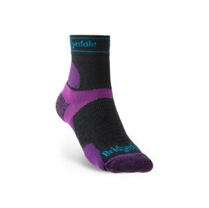 Dámské ponožky Bridgedale UL T2 MS 3/4 Crew Women's Velikost ponožek: 38-40 / Barva: černá/fialová