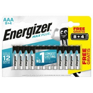 Baterie Energizer Max Plus AAA/12 8+4 Barva: černá/stříbrná