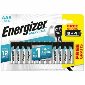 Baterie Energizer Max Plus AAA/12 8+4 Barva: stříbrná