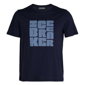 Pánské triko Icebreaker Central SS Tee Type Stack Velikost: M / Barva: tmavě modrá