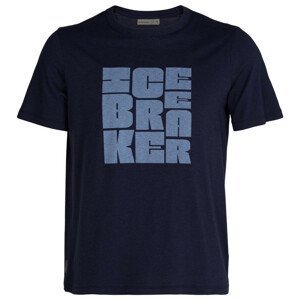 Pánské triko Icebreaker Central SS Tee Type Stack Velikost: L / Barva: tmavě modrá