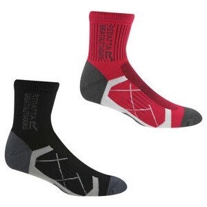 Dámské ponožky Regatta Ladies 2pk Sock Velikost ponožek: 39-42 / Barva: černá/červená