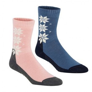 Ponožky Kari Traa Kt Wool Sock 2PK Velikost ponožek: 39-41 / Barva: růžová/modrá