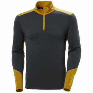 Pánské funkční triko Helly Hansen Lifa Merino Midweight 1/2 Zip Velikost: M / Barva: šedá/žlutá