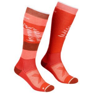 Dámské ponožky Ortovox W's Free Ride Long Socks Velikost ponožek: 42-44 / Barva: červená