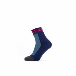 Nepromokavé ponožky SealSkinz WP Warm Weather Ank Lenght + Hydrostop Velikost ponožek: 39-42 / Barva: modrá/šedá