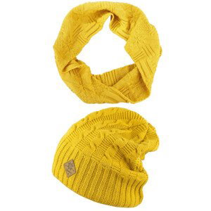 Set Kama Merino čepice a šála A107 + S20 Barva: žlutá