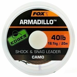 Fox Fishing Edges Armadillo Shock and Snag Leader Camo 40 lbs-18,1 kg 20 m