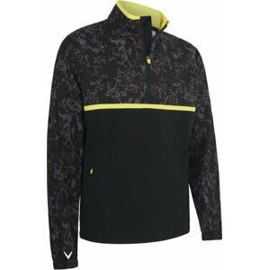 Callaway Mens Abstract Camo Printed Wind 1/4 Zip Caviar M